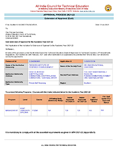 Firebird AICTE Approvals EOA 2021-2022 Certificate Photo