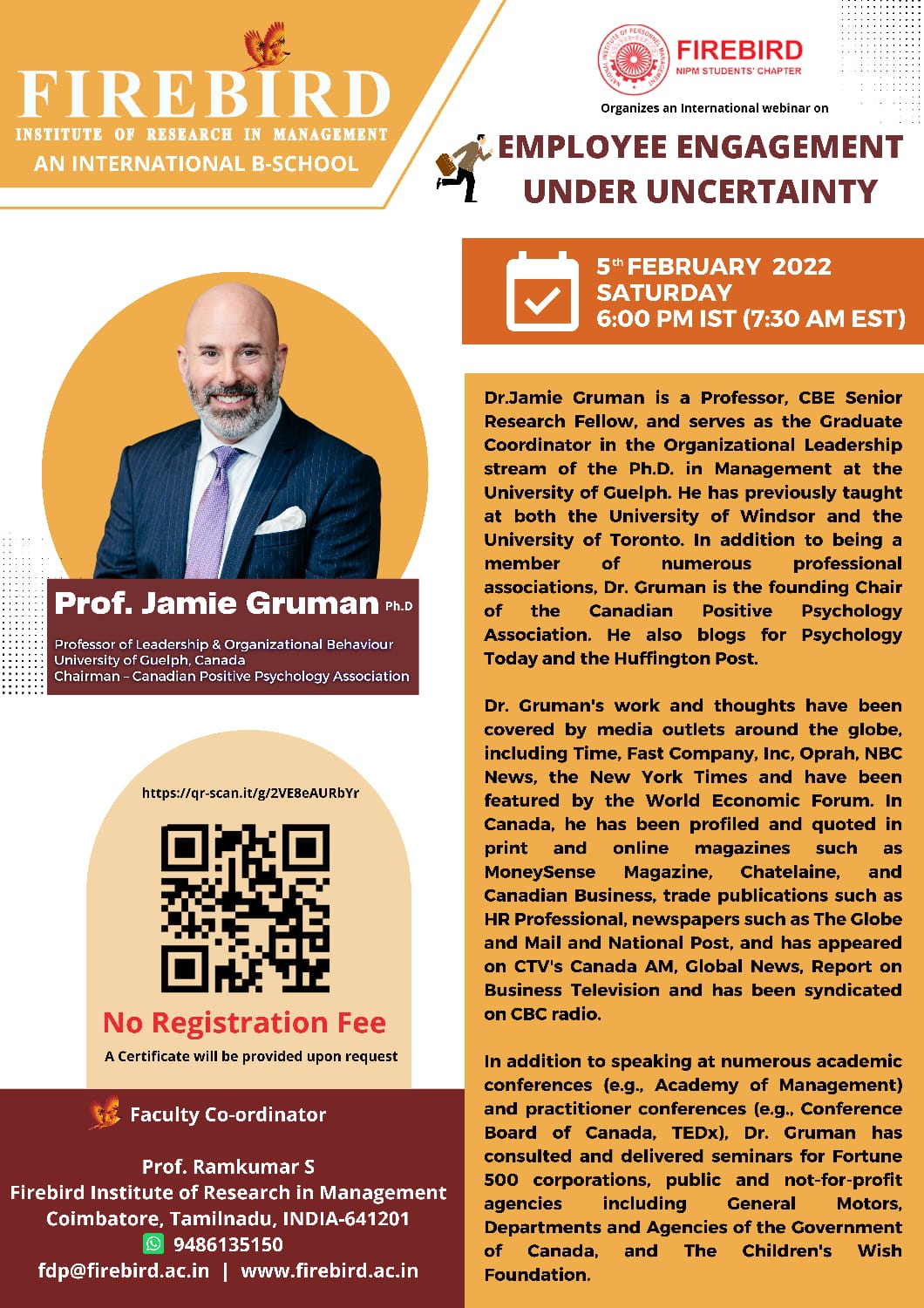 Firebird Prof. Jamie Gruman Ph.D Employee Engagement Under Uncertainty