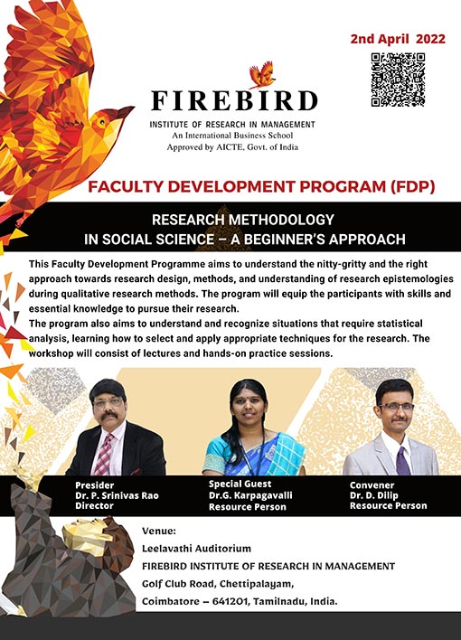 Firebird Faculty Development Program on Research Methodology in Social Sciences A Beginner’s Approach