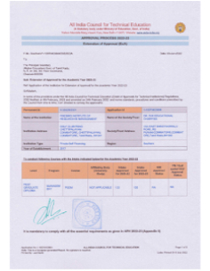 Firebird AICTE Approvals EOA 2022-2023 Certificate Photo