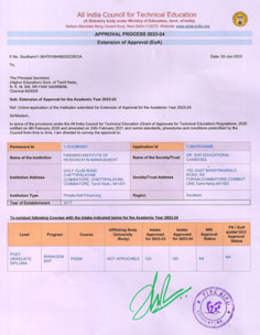 Firebird AICTE Approvals EOA 2023-2024 Certificate Photo